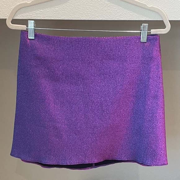 NWT Topshop Metallic / Iridescent Purple Mini Skirt (Size 6) - Picture 1 of 5